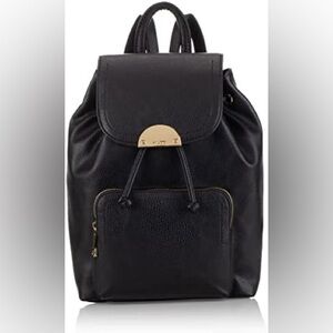 Aldo Bethenny Black Faux Leather Casual Handbag Backpack Purse Bag